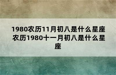 1980农历11月初八是什么星座 农历1980十一月初八是什么星座